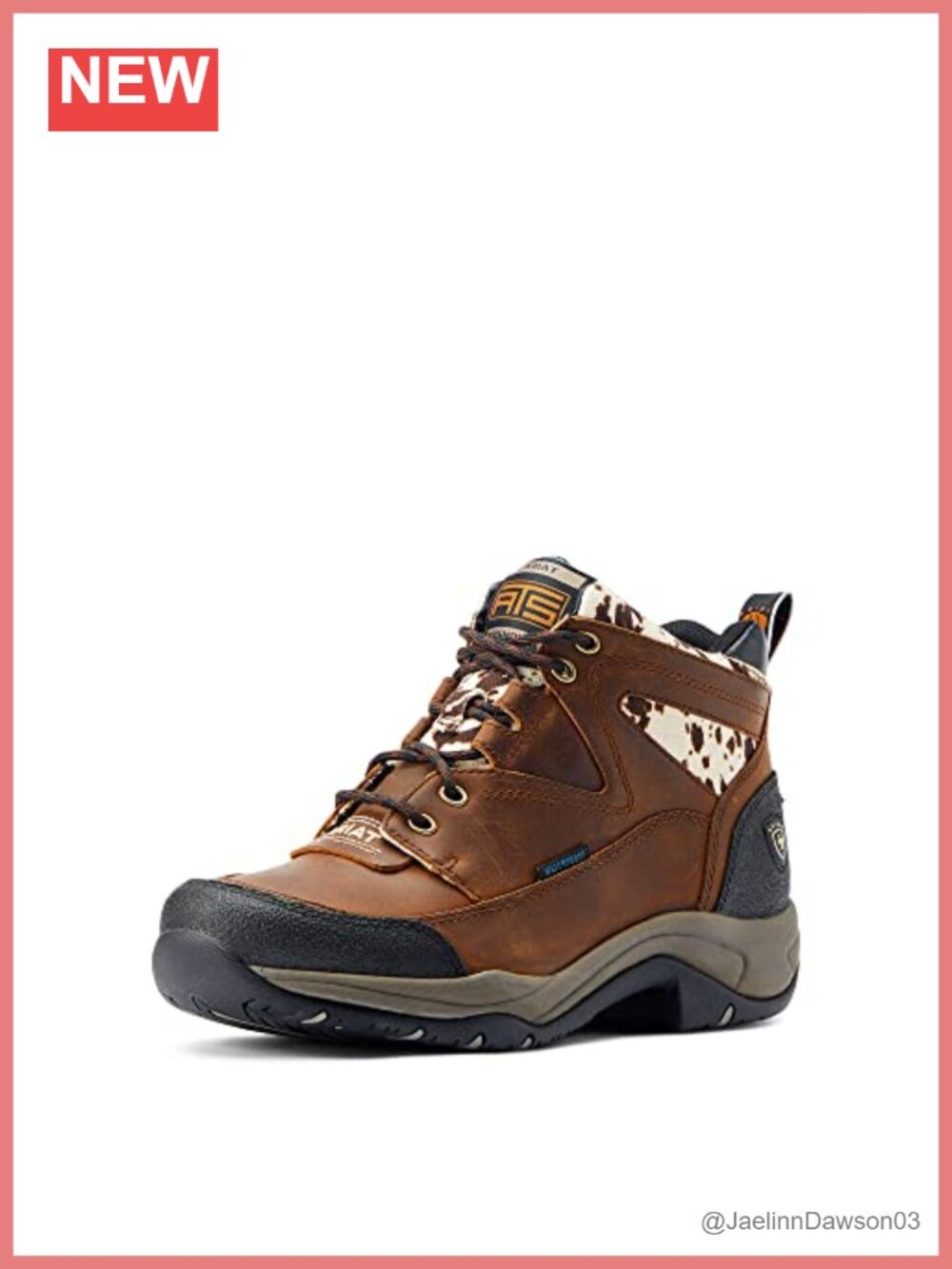 ARIAT Waterproof Full-Grain Leather Ankle Boots Round Toe 2" Heel
